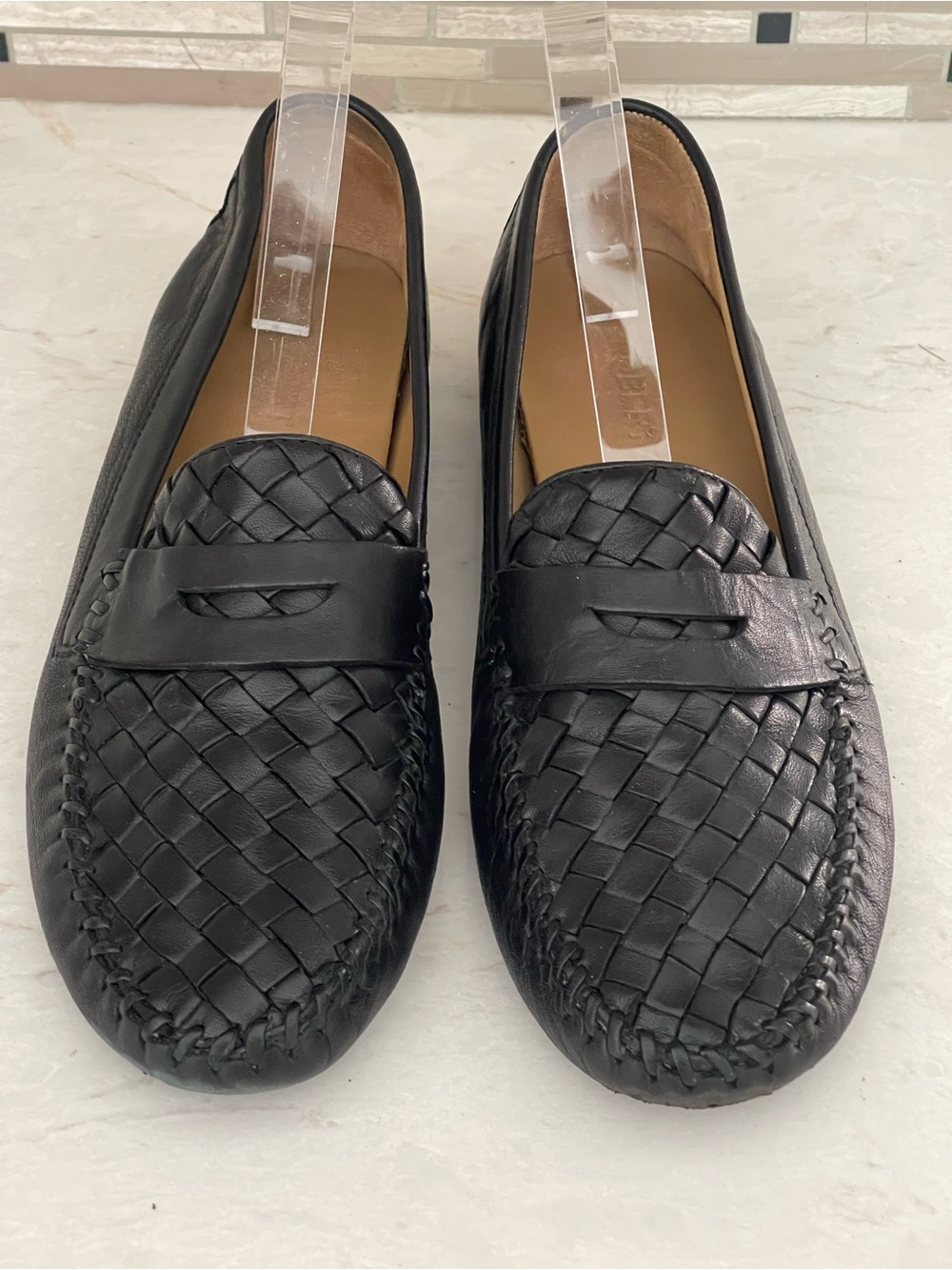 Robert Zur "Petra" Black Woven Butter-Soft Leather Driving Moccasin, 11 Narrow